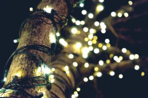 Image of Christmas lights for safety at Christmas blog post
