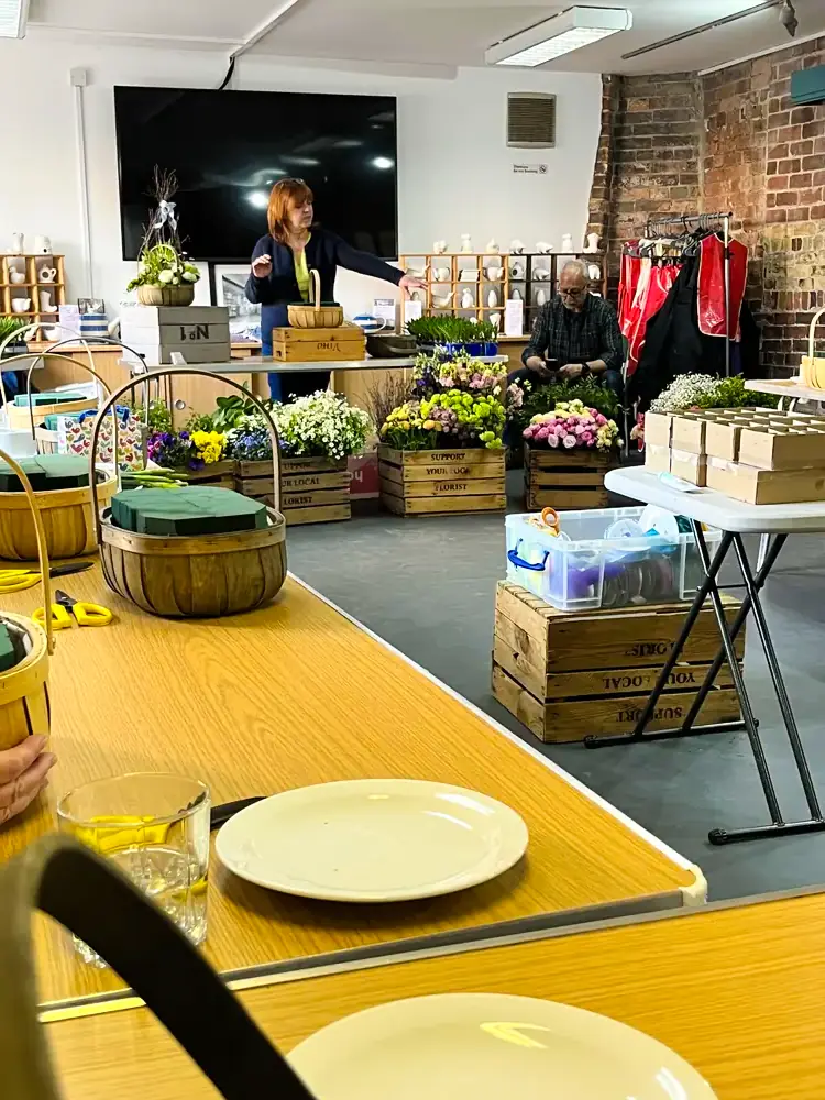 Florist workshop in progress